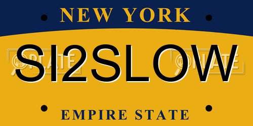 SI2SLOW New York License Plate