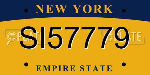 SI57779 New York License Plate
