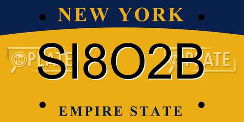 SI8O2B New York License Plate