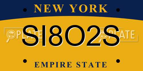 SI8O2S New York License Plate