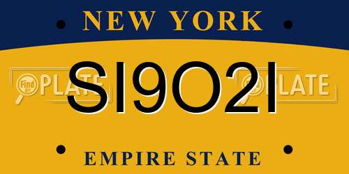 SI9O2I New York License Plate