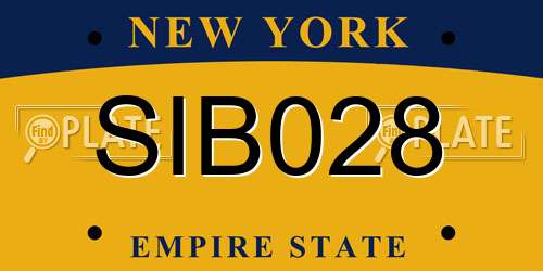 SIB028 New York License Plate
