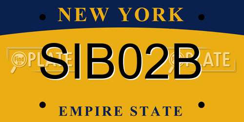 SIB02B New York License Plate