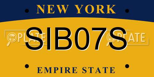 SIB07S New York License Plate