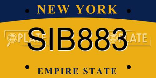 SIB883 New York License Plate
