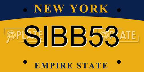 SIBB53 New York License Plate