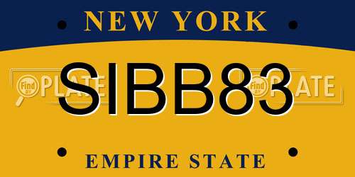SIBB83 New York License Plate