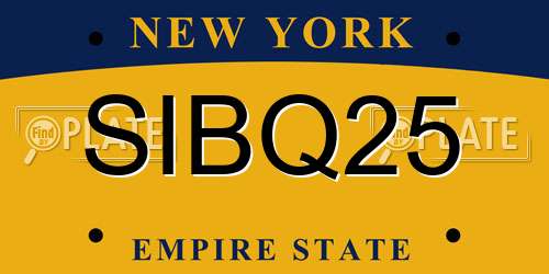 SIBQ25 New York License Plate
