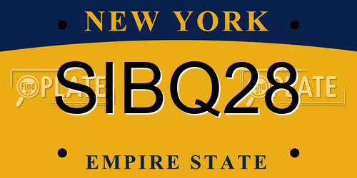 SIBQ28 New York License Plate