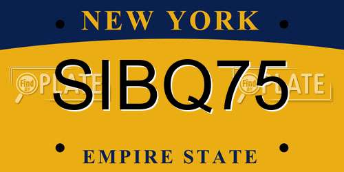 SIBQ75 New York License Plate