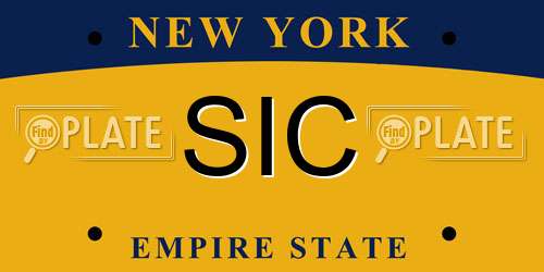 SIC New York License Plate