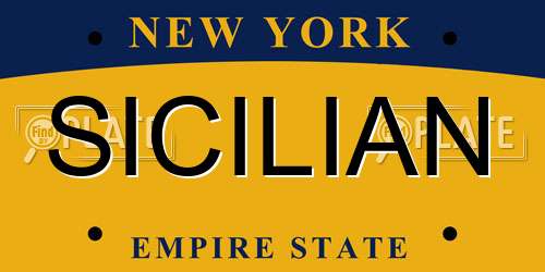 SICILIAN New York License Plate
