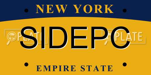 SIDEPC New York License Plate