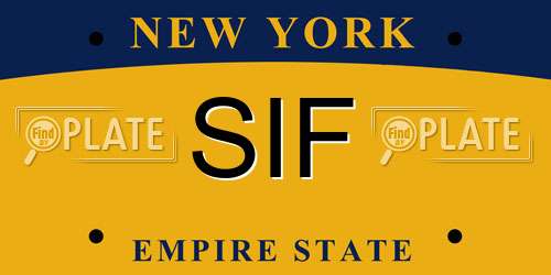 SIF New York License Plate