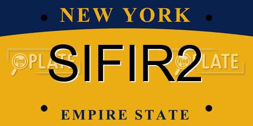 SIFIR2 New York License Plate