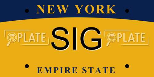 SIG New York License Plate