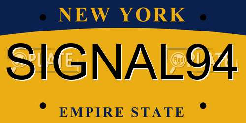 SIGNAL94 New York License Plate