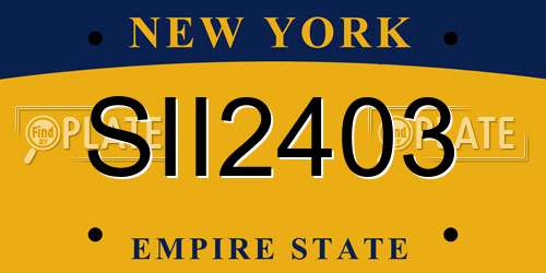 SII2403 New York License Plate