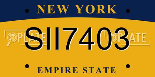 SII7403 New York License Plate