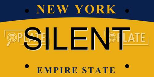SILENT New York License Plate