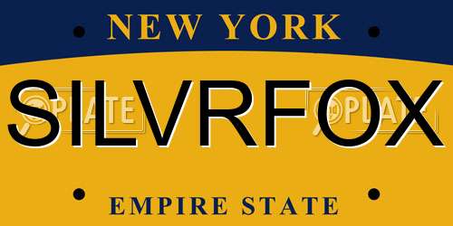 SILVRFOX New York License Plate