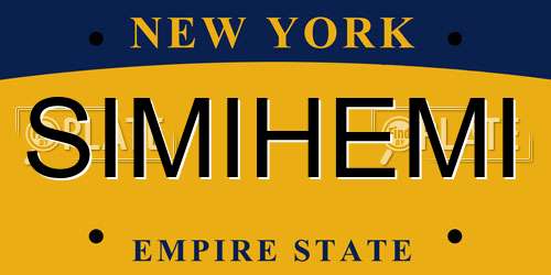 SIMIHEMI New York License Plate