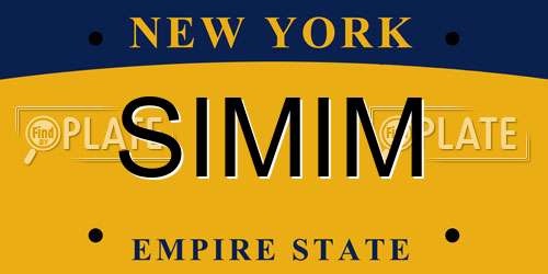 SIMIM New York License Plate