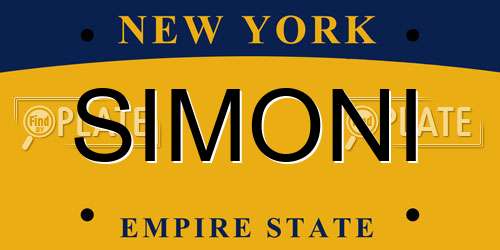 SIMONI New York License Plate