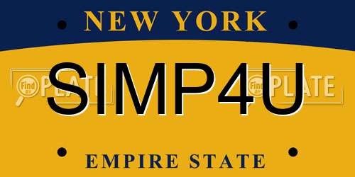 SIMP4U New York License Plate