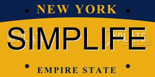 SIMPLIFE New York License Plate