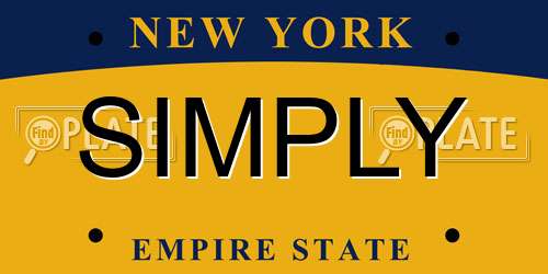 SIMPLY New York License Plate