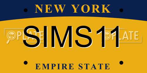 SIMS11 New York License Plate