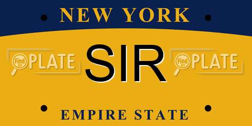 SIR New York License Plate