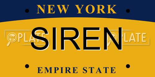 SIREN New York License Plate