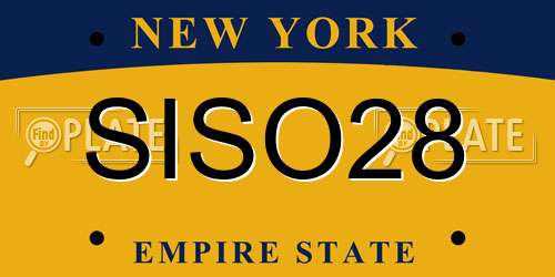 SISO28 New York License Plate