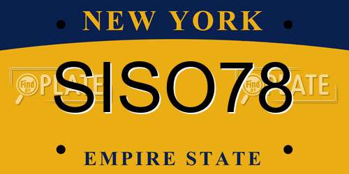 SISO78 New York License Plate
