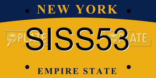 SISS53 New York License Plate