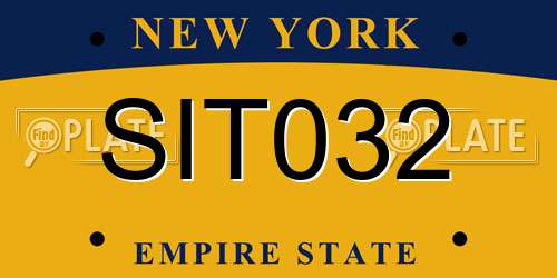 SIT032 New York License Plate