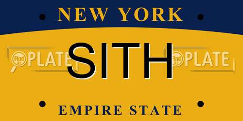 SITH New York License Plate