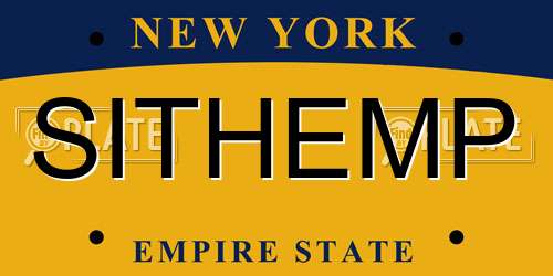 SITHEMP New York License Plate