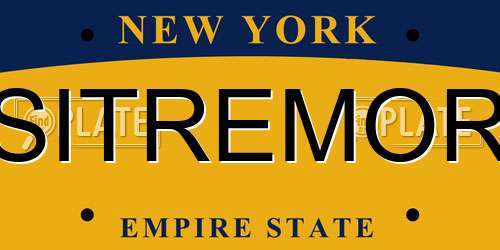 SITREMOR New York License Plate