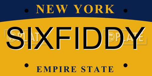 SIXFIDDY New York License Plate