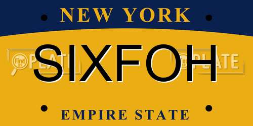 SIXFOH New York License Plate