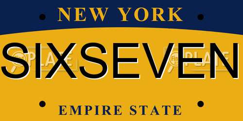 SIXSEVEN New York License Plate