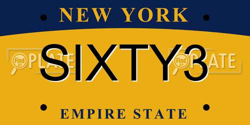 SIXTY3 New York License Plate