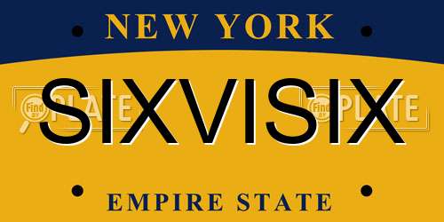 SIXVISIX New York License Plate