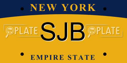 SJB New York License Plate