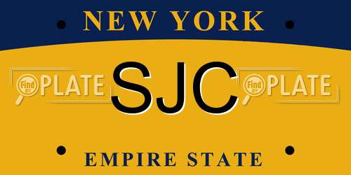 SJC New York License Plate