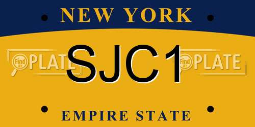 SJC1 New York License Plate