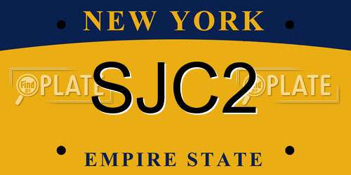 SJC2 New York License Plate